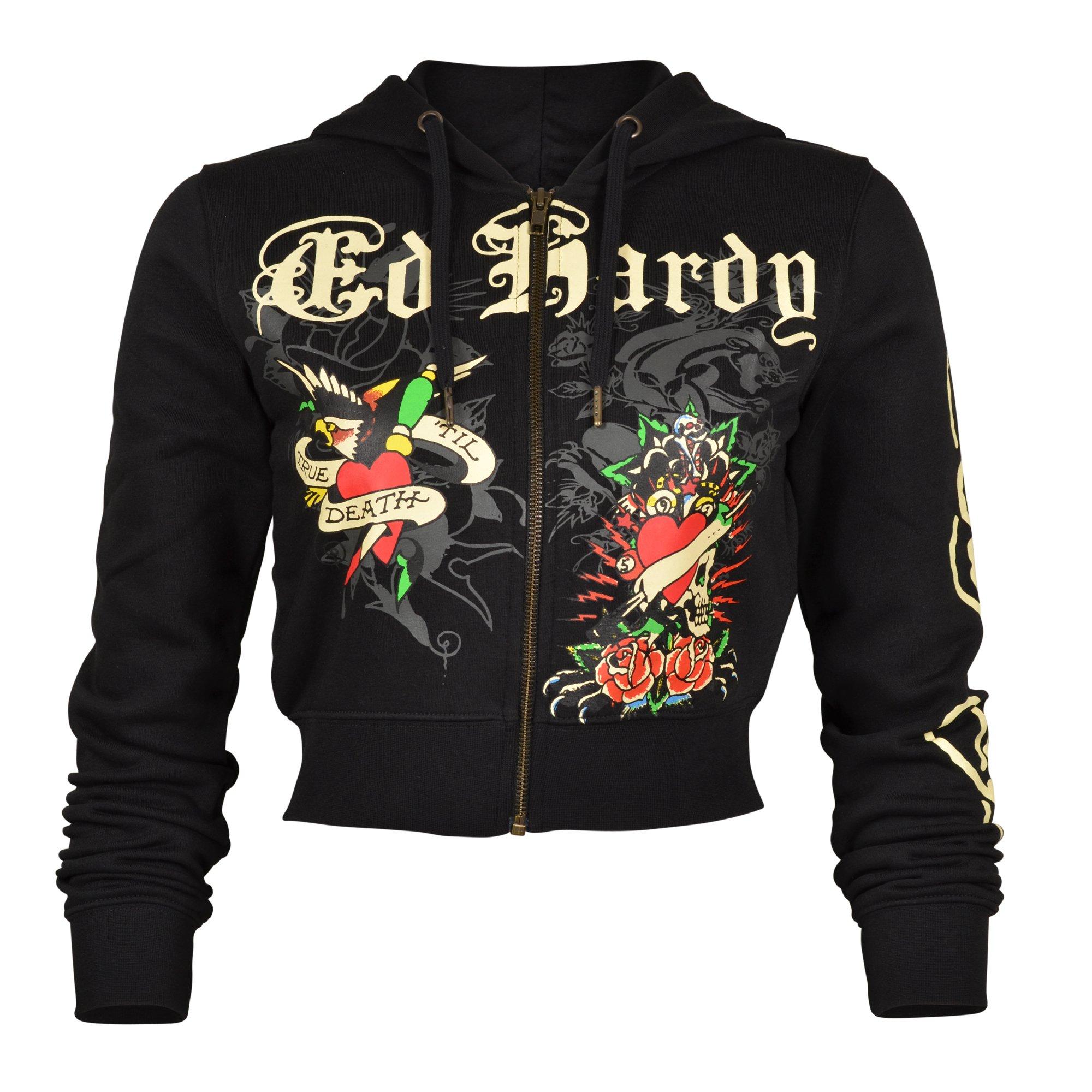 Ed Hardy graphic zip popular hoodie “Love kills slowly”